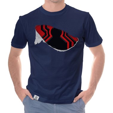 Herren T-Shirt - Spidey Riss dunkelblau-rot S