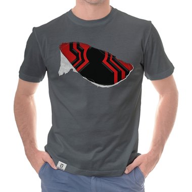 Herren T-Shirt - Spidey Riss dunkelblau-rot S