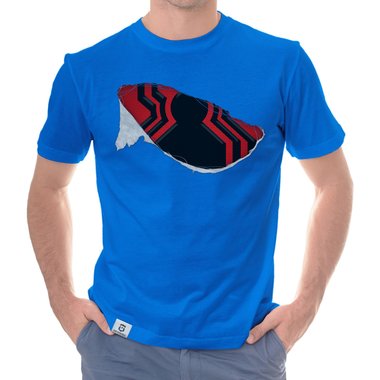 Herren T-Shirt - Spidey Riss dunkelblau-rot S