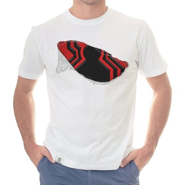 Herren T-Shirt - Spidey Riss weiss-rot 5XL