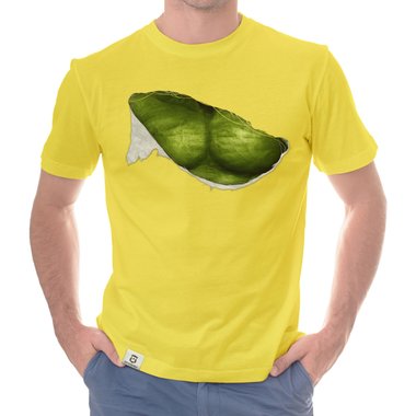 Herren T-Shirt - Green Monster Riss dunkelblau-grn S