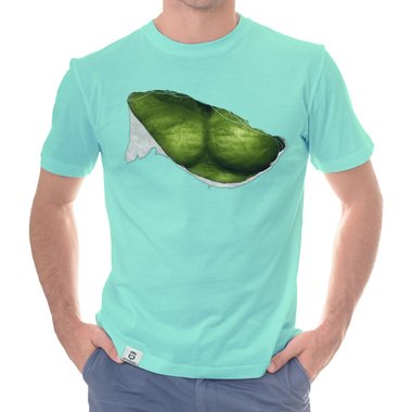 Herren T-Shirt - Green Monster Riss weiss-grn 5XL