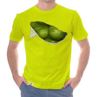 Herren T-Shirt - Green Monster Riss weiss-grn 5XL