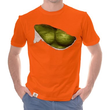 Herren T-Shirt - Green Monster Riss weiss-grn 5XL
