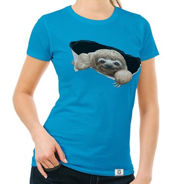 Damen T-Shirt - Das Faultier in dir dunkelblau-braun S