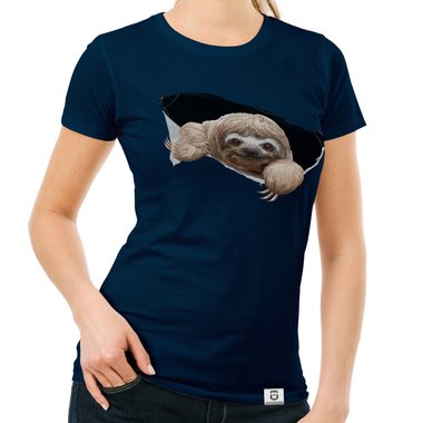 Damen T-Shirt - Das Faultier in dir weiss-braun XXL