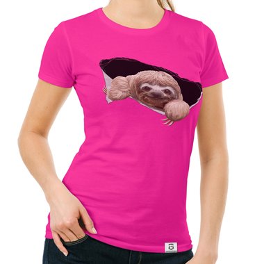 Damen T-Shirt - Das Faultier in dir weiss-braun XXL