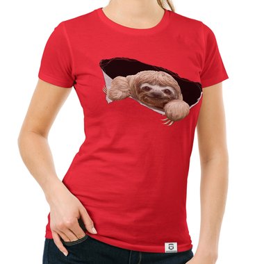 Damen T-Shirt - Das Faultier in dir weiss-braun XXL