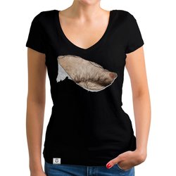 Damen T-Shirt V-Ausschnitt - Haarige Mnnerbrust