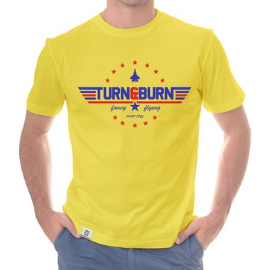 Herren T-Shirt - Turn and Burn weiss-rot 5XL