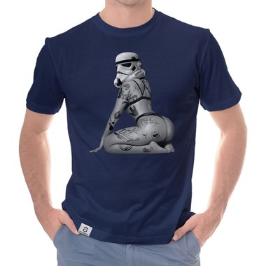 Herren T-Shirt - Tattoo Truppler dunkelblau-grau S