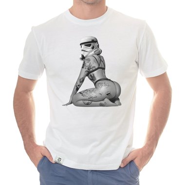 Herren T-Shirt - Tattoo Truppler weiss-grau 5XL