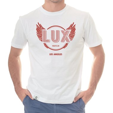 Herren T-Shirt - Lux Nightclub - LA weiss-rot 5XL