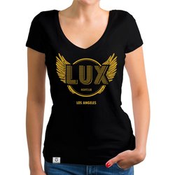 Damen T-Shirt V-Ausschnitt - Lux Nightclub - LA