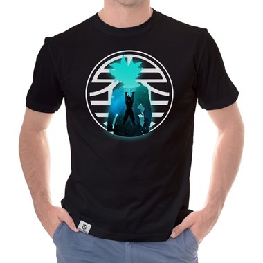 Herren T-Shirt - Goku Genkidama dunkelblau-weiss S