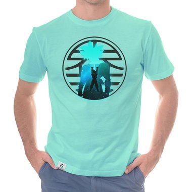 Herren T-Shirt - Goku Genkidama dunkelblau-weiss S