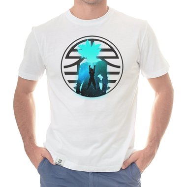Herren T-Shirt - Goku Genkidama dunkelblau-weiss S