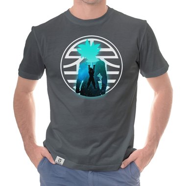 Herren T-Shirt - Goku Genkidama dunkelblau-weiss S