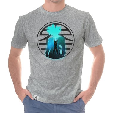 Herren T-Shirt - Goku Genkidama dunkelblau-weiss S