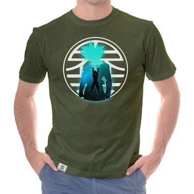 Herren T-Shirt - Goku Genkidama dunkelblau-weiss S
