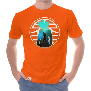 Herren T-Shirt - Goku Genkidama dunkelblau-weiss S