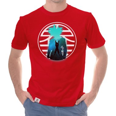 Herren T-Shirt - Goku Genkidama dunkelblau-weiss S