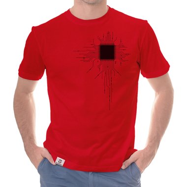 Herren T-Shirt - CPU Nerd IT weiss-schwarz 5XL