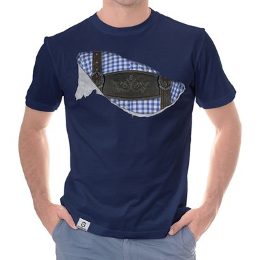Herren T-Shirt - Mei Tracht hob I drunter dunkelblau-blau S