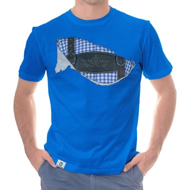 Herren T-Shirt - Mei Tracht hob I drunter dunkelblau-blau S