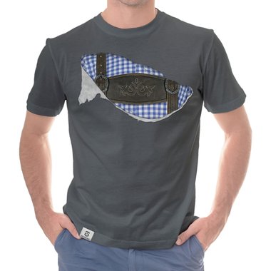 Herren T-Shirt - Mei Tracht hob I drunter dunkelblau-blau S