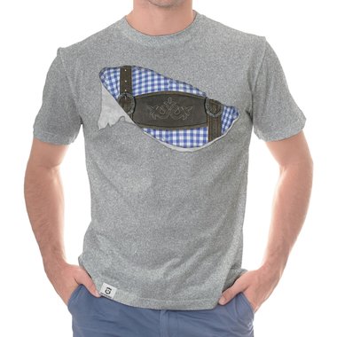 Herren T-Shirt - Mei Tracht hob I drunter dunkelblau-blau S