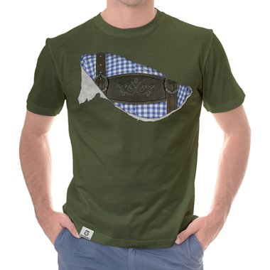 Herren T-Shirt - Mei Tracht hob I drunter dunkelblau-blau S