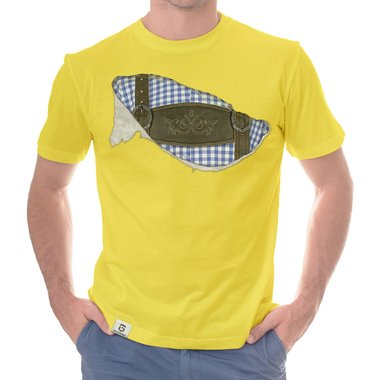 Herren T-Shirt - Mei Tracht hob I drunter weiss-blau 5XL