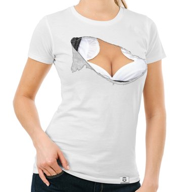 Damen T-Shirt - Mei Dirndl hob I drunter weiss-weiss XXL