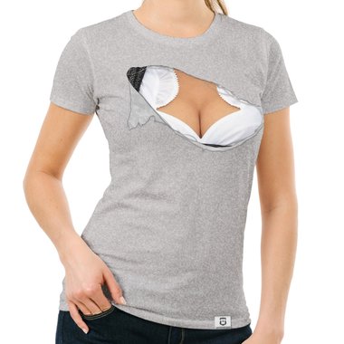 Damen T-Shirt - Mei Dirndl hob I drunter weiss-weiss XXL