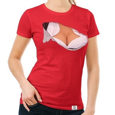 Damen T-Shirt - Mei Dirndl hob I drunter weiss-weiss XXL