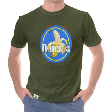 Herren T-Shirt - Banana dunkelblau-braun S