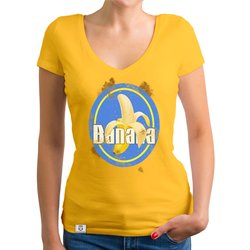 Damen T-Shirt V-Ausschnitt - Banana