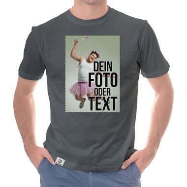 Dein individuelles T-Shirt mit deinem Bild und Text! Damen T-Shirt - dunkelblau M
