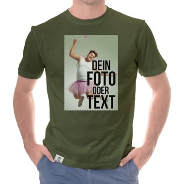 Dein individuelles T-Shirt mit deinem Bild und Text! Damen T-Shirt - dunkelblau M