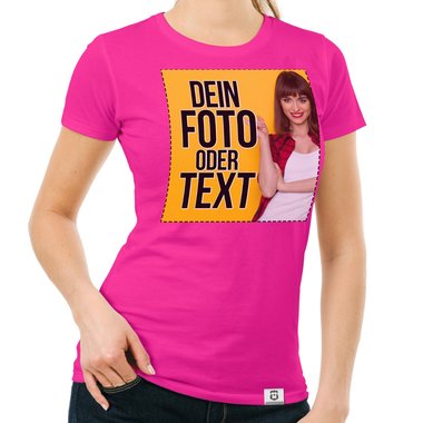 Dein individuelles T-Shirt mit deinem Bild und Text! Damen T-Shirt - dunkelblau M