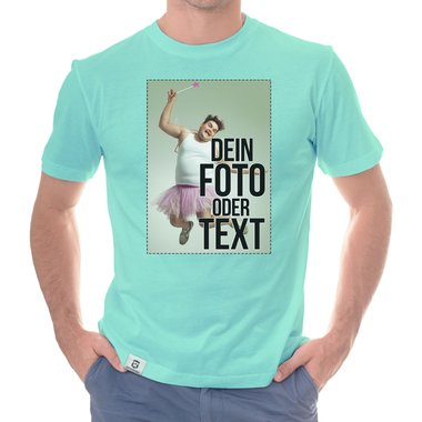 Dein individuelles T-Shirt mit deinem Bild und Text! Damen T-Shirt - dunkelblau M