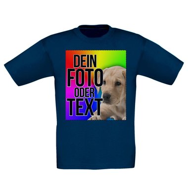 Dein individuelles T-Shirt mit deinem Bild und Text! Damen T-Shirt - dunkelblau M