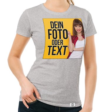 Dein individuelles T-Shirt mit deinem Bild und Text! Damen T-Shirt - dunkelblau M