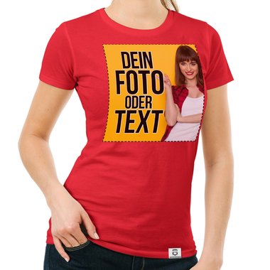 Dein individuelles T-Shirt mit deinem Bild und Text! Damen T-Shirt - dunkelblau M