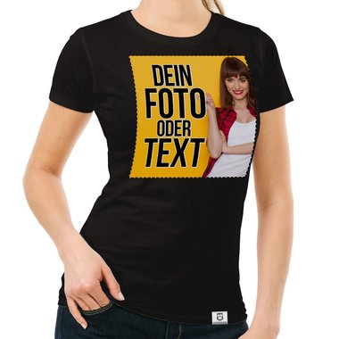 Dein individuelles T-Shirt mit deinem Bild und Text! Damen T-Shirt - dunkelblau M