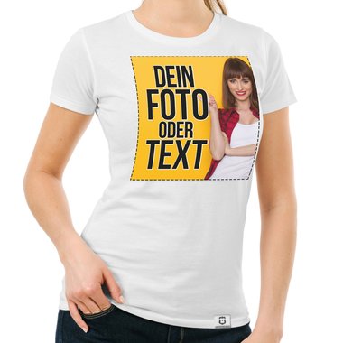 Dein individuelles T-Shirt mit deinem Bild und Text! Damen T-Shirt - dunkelblau M