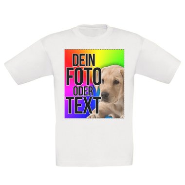 Dein individuelles T-Shirt mit deinem Bild und Text! Kinder T-Shirt - weiss 152-164