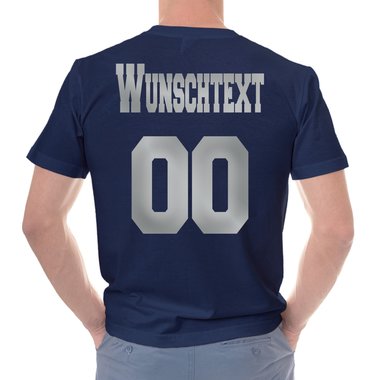 Personalisierbare Damen und Herren T-Shirts - Mit deinem Wunschtext und Nummer Damen V-Neck - dunkelgrau XS