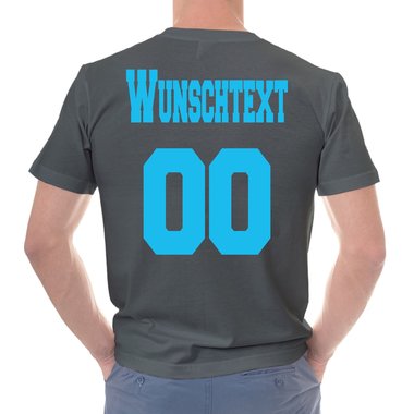Personalisierbare Damen und Herren T-Shirts - Mit deinem Wunschtext und Nummer Damen V-Neck - dunkelgrau XS